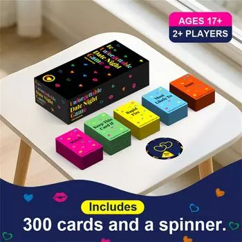 Лучшая игра DateNight, отлично подходит для парных игр и идеи DateNight, оставаясь дома, включает в себя 300 карточек One Size