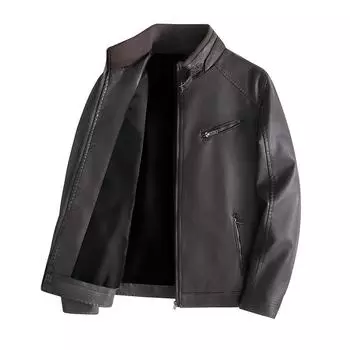 Лучшая кожаная куртка мужская куртка из искусственной кожи осень-зима корейский тренд стойка куртка L
