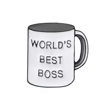 Лучшая кружка-босс, брошь, офисная кофейная чашка, эмалированная булавка, повседневные принадлежности, булавки, значок для женщин и мужчин, подарок босса, булавка на лацкан, ювелирные изделия CHINA