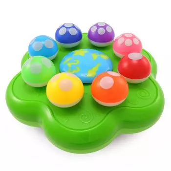 Лучшая обучающая интерактивная развивающая игрушка для младенцев и детей ясельного возраста с играми и музыкой Грибной сад - светящийся 1-3 - Цвета, цифры,