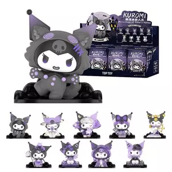 ЛУЧШАЯ ИГРУШКА Sanrio Kuromi Серия игры в мафию Коробка 8 гашапонов Фигурка-сюрприз Мягкий винил ПВХ Премиальная игрушка Подарок на день рождения Рождественский подарок [В ассортименте