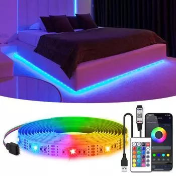 Лучшее качество 5050 RGB USB LED TV Lights Strip BT APP Control 30LEDs/M Лента DIY Cabinet PC Screen Backlight для декора игровой комнаты 1m