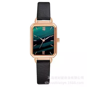 Лучшие брендовые женские часы, модные прямоугольные женские кварцевые часы с зеленым циферблатом, простые роскошные подарочные часы яблочный зеленый