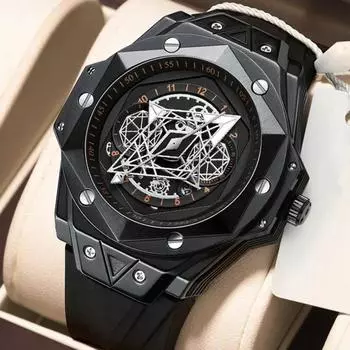 Лучшие часы бренда класса люкс, мужские силиконовые спортивные часы, мужские армейские кварцевые наручные часы с хронографом для мужчин чёрный