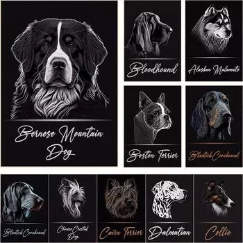 Лучшие породы собак ирландский волкодав хаски вельш-корги Vizsla постеры холст картина абстрактные милые домашние животные стены искусства комнаты домашний декор 21x30cm No Frame