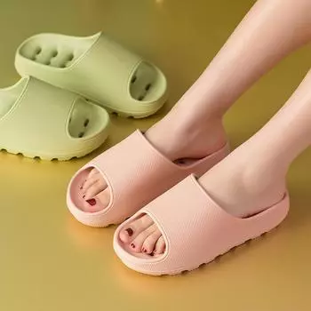 Лучшие продажи новых женских тапочек EVA тапочки Pure Color Indoor Slide Домашние тапочки Дешевые женские тапочки Модные тапочки на каблуке 39 розовый
