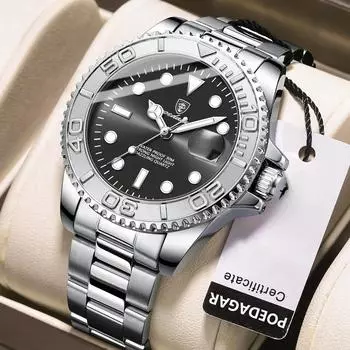 Лучшие роскошные мужские часы деловые кварцевые мужские часы спортивные водонепроницаемые светящиеся мужские часы из нержавеющей стали с датой мужские часы