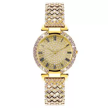 Лучшие роскошные женские часы Модные стили Женские кварцевые наручные часы Лучшие подарки Часы для жены, семьи, друга золотистый