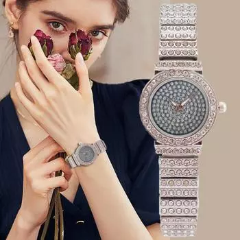 Лучшие роскошные женские кварцевые наручные часы с бриллиантами, модный дизайн, женские часы, лучшие подарки для жены, семьи, друга золотистый