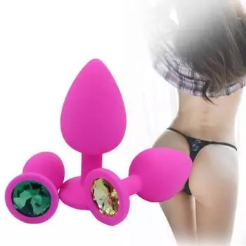 Лучшие силиконовые женские и мужские эротические анальные пробки с разноцветными хрустальными украшениями, анальная пробка S