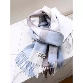 Лучшие товары! 100% австралийская шерсть, чистая шерсть, шарф, женский зимний шарф высокого класса, подарок на день рождения синий