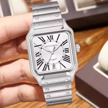 Лучший бренд класса люкс мужские автоматические наручные часы Miyota 8215 Movt Sapphire Square Steel Waterproof Reloj Hombre JAPAN-Miyota-8215