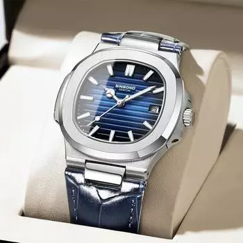 Лучший бренд класса люкс мужские кварцевые часы водонепроницаемые мужские часы с датой кожаные деловые мужские часы