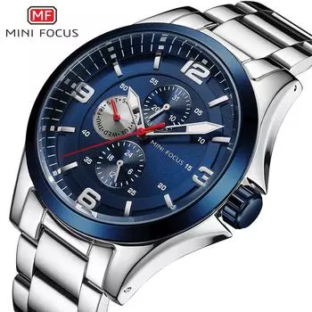 Лучший бренд класса люкс с коробкой, мужские часы, деловые мужские часы, многофункциональные часы с двойным календарем, водонепроницаемый стальной ремешок, мужские кварцевые часы