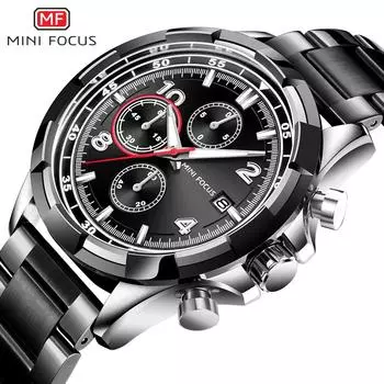 Лучший бренд класса люкс с коробкой, мужские часы, многофункциональные деловые мужские часы, водонепроницаемые мужские кварцевые часы со стальным ремнем