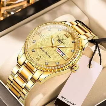 Лучший бренд, мужские часы из нержавеющей стали, светящиеся водонепроницаемые мужские часы, роскошные мужские часы с кристаллами белый