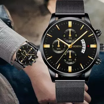 Лучший бренд, мужские кварцевые часы, модные мужские деловые наручные часы с сетчатым ремешком, лучшие подарки, часы для мужа, семьи, друга