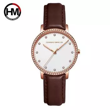 Лучший бренд, роскошные деловые наручные часы из розового золота с бриллиантами, женские модные кварцевые водонепроницаемые часы со стразами