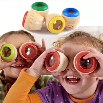 Лучший деревянный обучающий калейдоскоп для маленьких детей, обучающий головоломкам, сенсорным игрушкам (цвет: многоцветный)