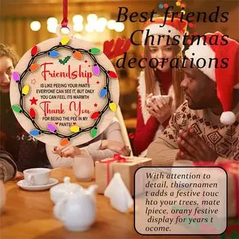 Лучший друг Рождество деревянная подвесная входная дверь украшение знак с подвесной веревкой настенные внутренние и наружные украшения продукты One Size