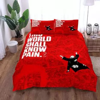 Лучший комплект постельного белья с шестью цитатами из аниме, односпальный, двуспальный, размер King, размер US Twin, полный комплект постельного белья с аниме EU single(135x200cm)