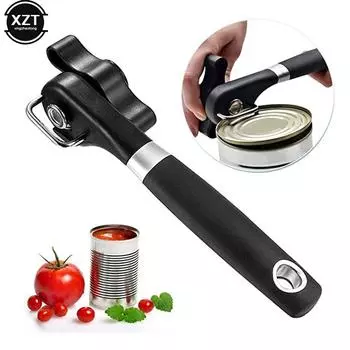 Лучший кухонный консервный нож Профессиональные гаджеты из нержавеющей стали Ручной консервный нож Боковой вырез Ручной консервный нож Инструменты для кемпинга чёрный