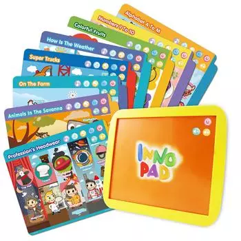 Лучший обучающий планшет Innopad Smart and Fun Lessons Bell для детей от 1 года, позволяющий изучать транспортные средства и время - алфавит от 2 до 5 лет, цифры, цвета,