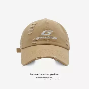 Лучший товар! Высококачественные бейсболки с вышивкой и разрывами, та же универсальная кепка с козырьком от солнца с буквой G для мужчин и женщин, с изображением маленького лица верблюд