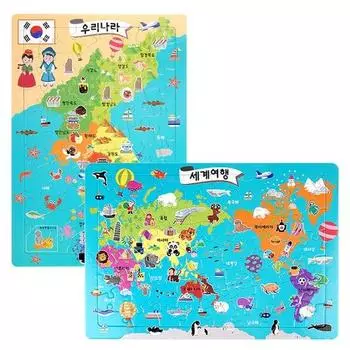Лучший в мире EQ IQ Корея + World Travel Board Puzzle 2 типа 1 набор, корейские популярные головоломки