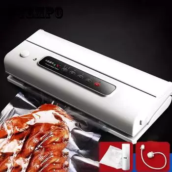 Лучший вакуумный упаковщик для пищевых продуктов, автоматическая коммерческая упаковочная машина для вакуумного упаковщика пищевых продуктов, включает внешнюю выхлопную трубу и пакеты Pipe + 10pcs bags