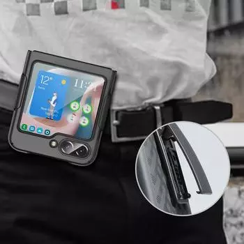 Лучший защитный чехол-держатель с зажимом для Samsung Galaxy Z Flip 5 Flip5 Flip 4 3 5G Flip4 Flip3 Zflip5 противоударный жесткий защитный чехол for Samsung Z Flip 5 чёрный