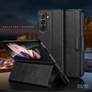 Лучший защитный кожаный чехол-кошелек для Samsung Galaxy Z Fold 5 5G Fold5 Fold4 Fold2 Fold3 Fold 3 4 2 чехла для карт for Samsung Z Fold 5