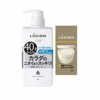 LUCIDO Лечебный дезодорант для душа [Мужское мыло для тела, устраняющее запах] [Средство против запаха старения] Жидкий неароматизированный набор 450 мл + пробник включен (s