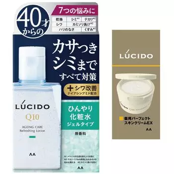 LUCIDO Medicated Total Care Cool Lotion Skin Care Refreshing Unscented Set 110ml Образец включен Крем [Квази-лекарство] Для мужчин + (Кожа 2г)
