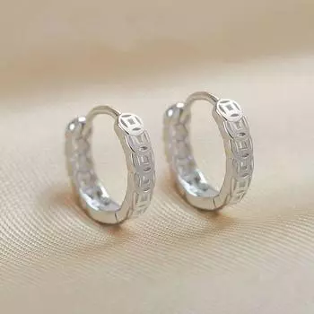 Luck Changing Qian Duo Copper Coin Earrings Coin Fortune Fortune Chinese Style Retro Stud Earrings Light Luxury Temperament Women s Sterling Silver A pair of Qian Duoduo earrings