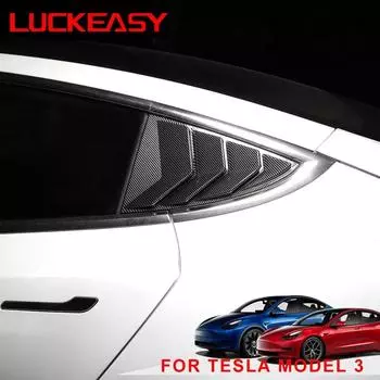 LUCKEASY автомобильные жалюзи треугольные окна для Tesla Model 3 Model3 2023 модифицированные ставни задней двери украшения внешние аксессуары M3-EX40LCF