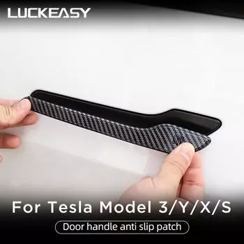 LUCKEASY для Tesla Model 3 2016-2023, автомобильные аксессуары, нашивка на дверную ручку, украшение для дверной ручки из АБС-пластика M3-DE17BLACK