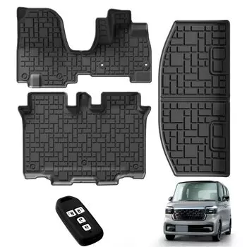 LUCKEASY Honda New JF5 JF6 эксклюзивный напольный коврик багажный коврик 3D 3D коврик багажника октябрь 2023 автомобильный коврик 3D тип 3D структура багажный лоток материал TPE чёрный