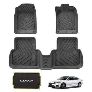 LUCKEASY Коврики для пола эксклюзивные для Honda New Civic 11-го поколения FE типа 3D коврики для пола, совместимые с автомобилем HONDA CIVIC коврики для автомобиля Honda Civic передние и чёрный