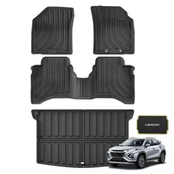 LUCKEASY Suzuki FRONX Exclusive Коврик для пола Коврик для багажа Второй коврик Автомобильный коврик 3D Коврик для пола FRONX WD Series WE Series WDB3S WEB3S Водонепроницаемый коврик Коврик для багажника чёрный