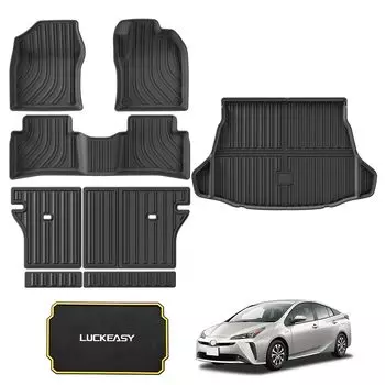 LUCKEASY Toyota New Prius 50 Series Ранние и поздние модели Эксклюзивный 3D Коврик для пола Чехол для спинки багажного отделения Коврик для пола 50 Series Декабрь 2015 в 3D чёрный