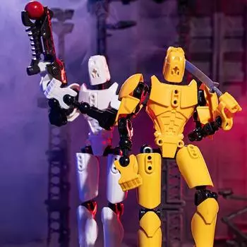 Lucky 13 Фигурки Игрушки Diy 3D Печать Многошарнирная Регулируемая Подвижная Фигурка Робота Игрушка Подарки чёрный