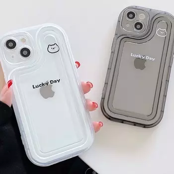 Lucky 2023, силиконовый мягкий противоударный милый чехол с изображением медведя для Iphone 13 12 11 Promax 14 Pro Max Plus, милый чехол для телефона, капа For iphone 12pro
