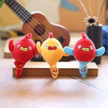 Lucky Amphioxus Fish Plush Toy Simulation Keychain Bag Pendant Doll Soft Charms Gift синий