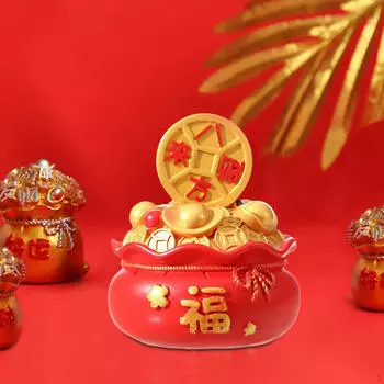 Lucky Bag Статуэтка Рог изобилия Маленький Декоративный Художественный Ремесло Орнамент Статуя Бассейна С Сокровищами для Спальни Round