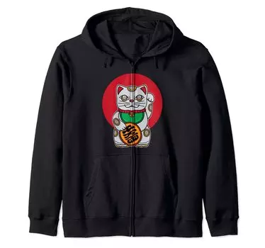 Lucky Cat Lucky Cat Японская Lucky Lucky Cat Zip Parka чёрный