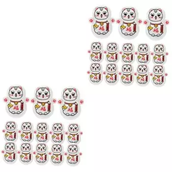 Lucky Cat Tumbler Настольная игрушка Игрушка для украшения торта Мини-кошка Lucky Cat покачивающаяся игрушка Маленький стакан с орнаментом Декоративная фигурка кошки Качающаяся игрушка 26Pcs белый/красный