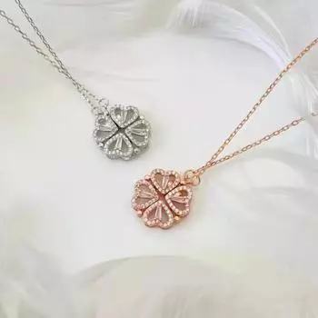 Lucky Clover: универсальное ожерелье с бриллиантовым сердцем, креативным дизайном и складным ожерельем с ключицей