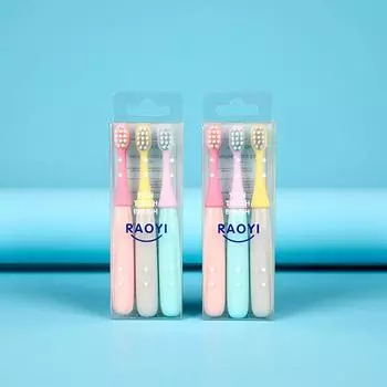 [Lucky] Детская милая мягкая зубная щетка 3 шт. Мягкая зубная щетка Детская зубная щетка One Size разноцветный