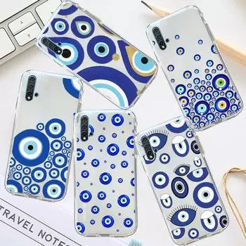 Чехол для телефона Lucky Evil Eye Blue Abstract, прозрачный для Huawei honor P mate Y 20 30 40 10 8 5 6 7 9 ixc pro lite prime smart huawei Y5 2018